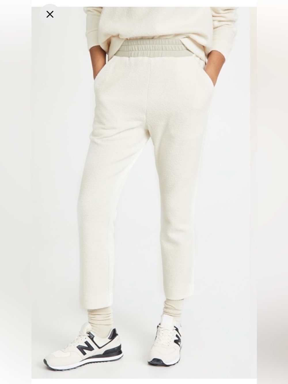 Varley brymhuest ivory textured sweatpants small